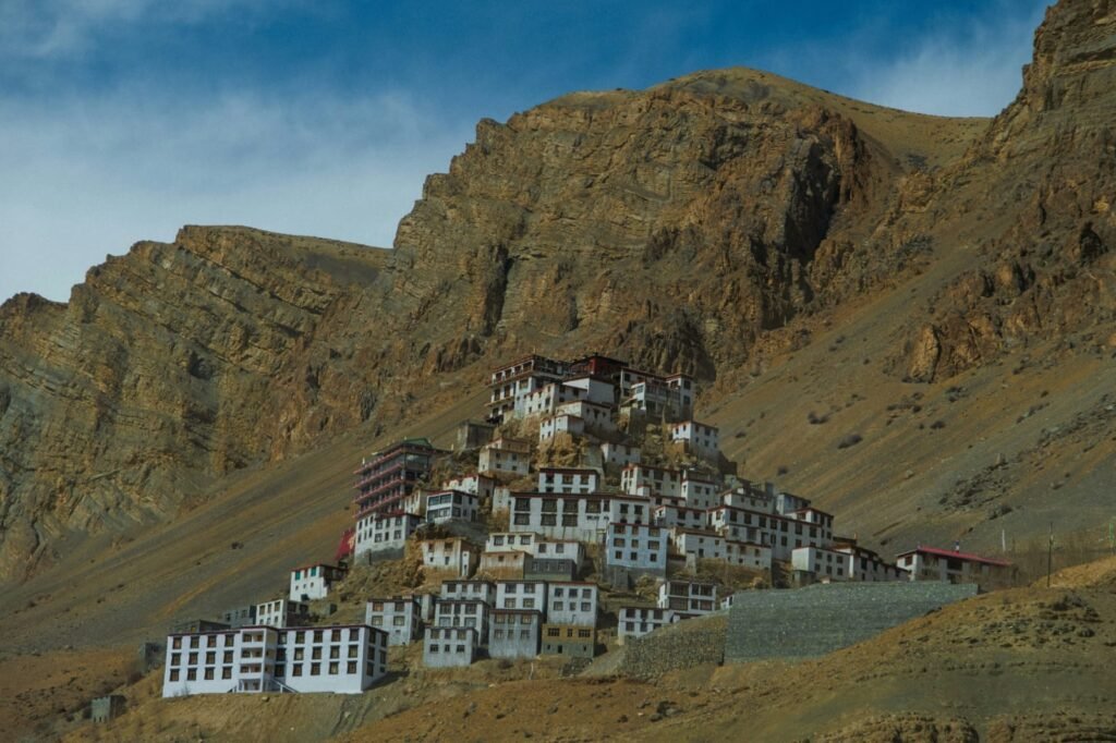 Ki Gompa Key Monastery snow mountains Spiti Valley Himachal Pradesh